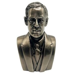 RARE Vintage Miniature President Woodrow Wilson Metal Bust Statue 3" Paperweight